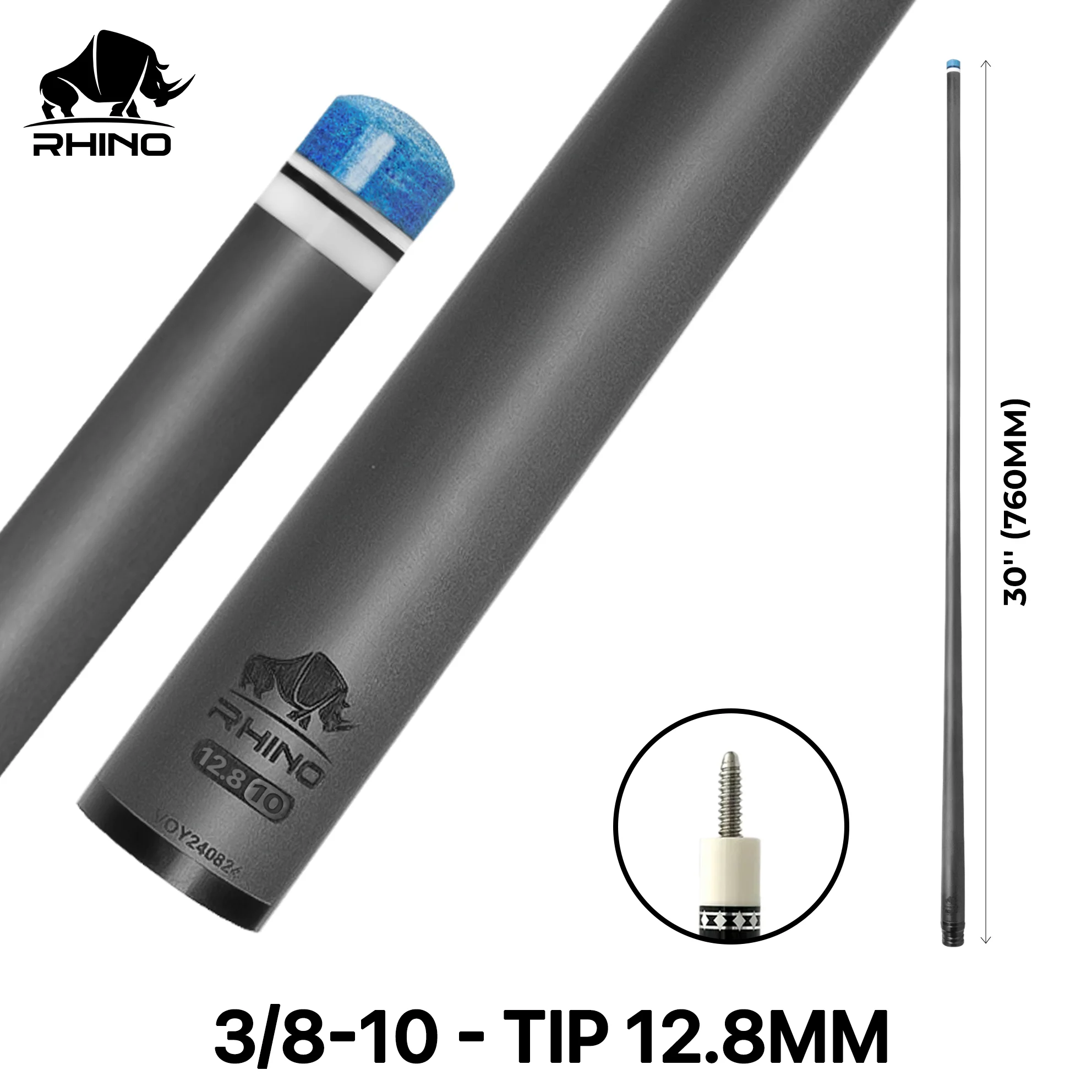Rhino - 30" / 3/8-10 Carbon Pool Cue Single Shaft - Image 14