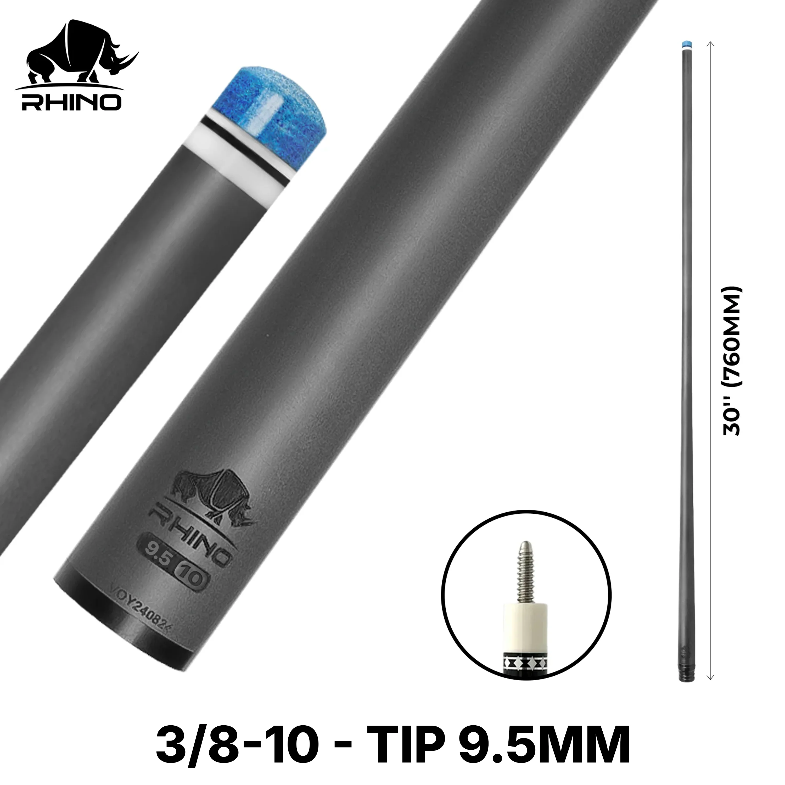 Rhino - 30" / 3/8-10 Carbon Pool Cue Single Shaft - Image 16