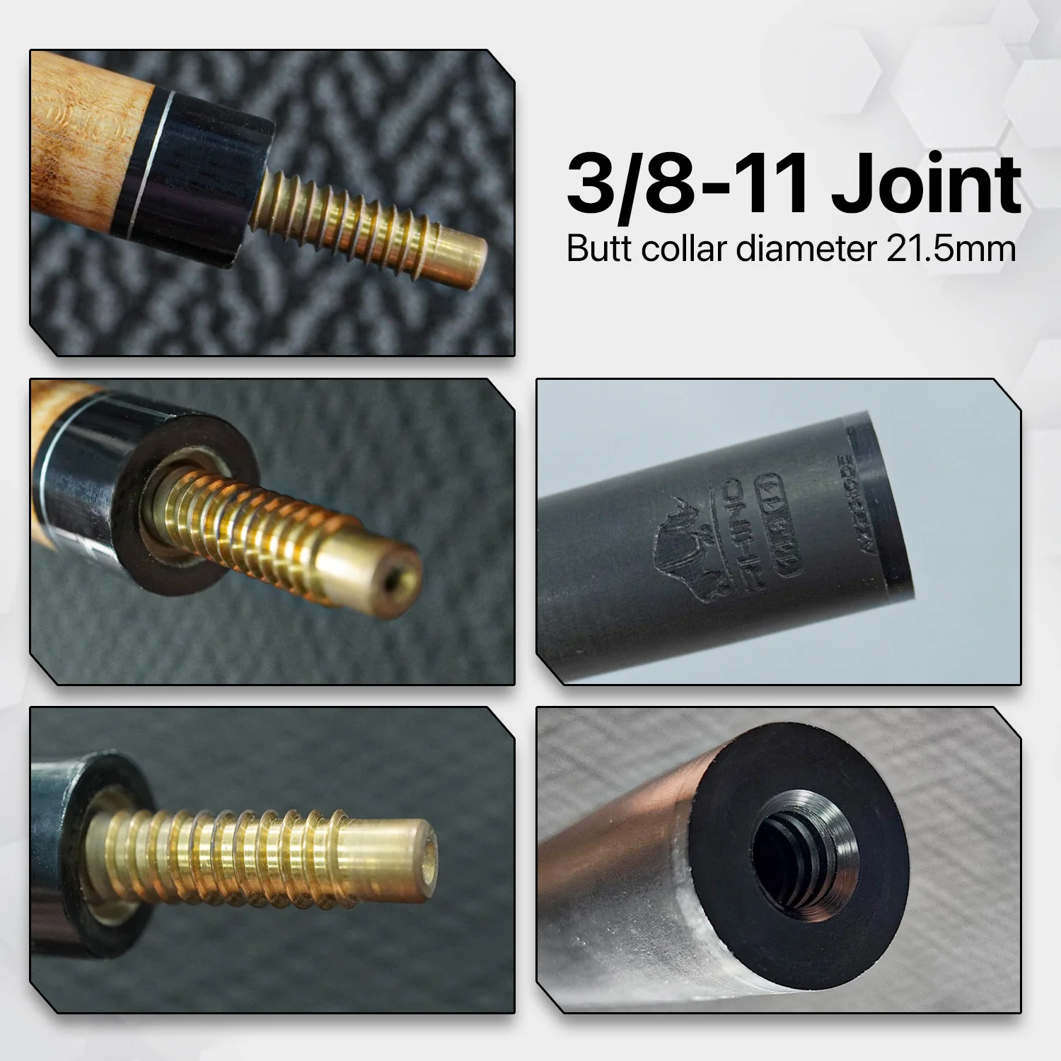 Rhino - 30" / 3/8-11 Carbon Pool Cue Single Shaft - Image 6