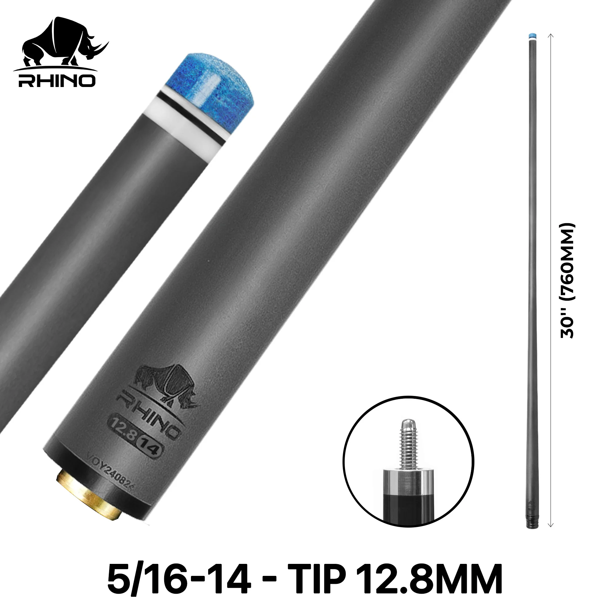 Rhino - 30" / 5/16-14 Carbon Pool Cue Single Shaft - Standard - Image 8