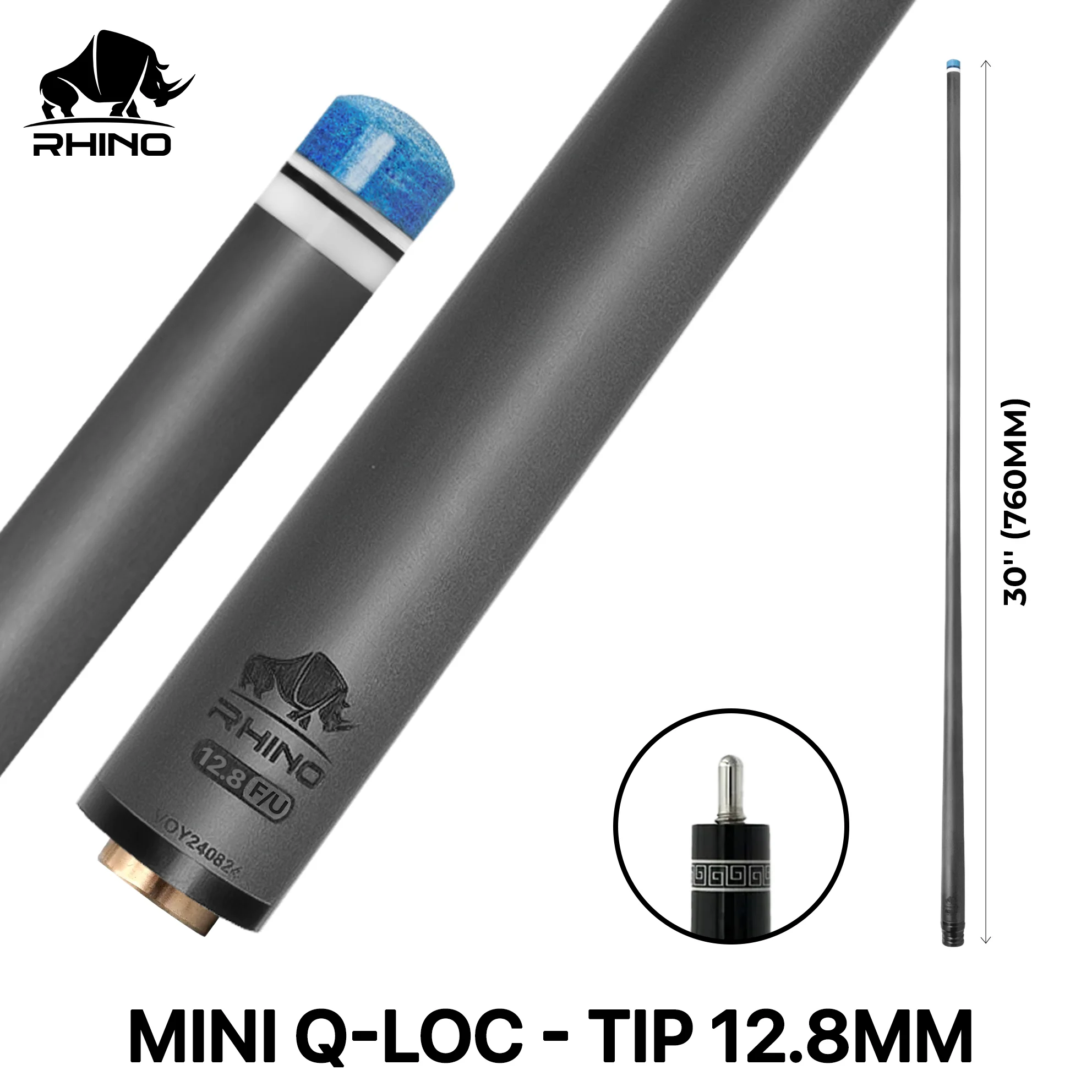 Rhino - 30" / Mini Q-loc F/U Carbon Pool Cue Single Shaft - Image 14