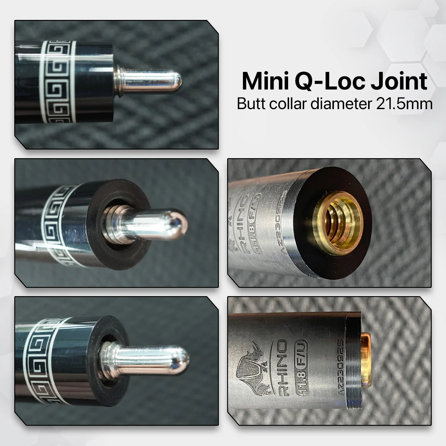 Rhino - 30" / Mini Q-loc F/U Carbon Pool Cue Single Shaft - Image 6