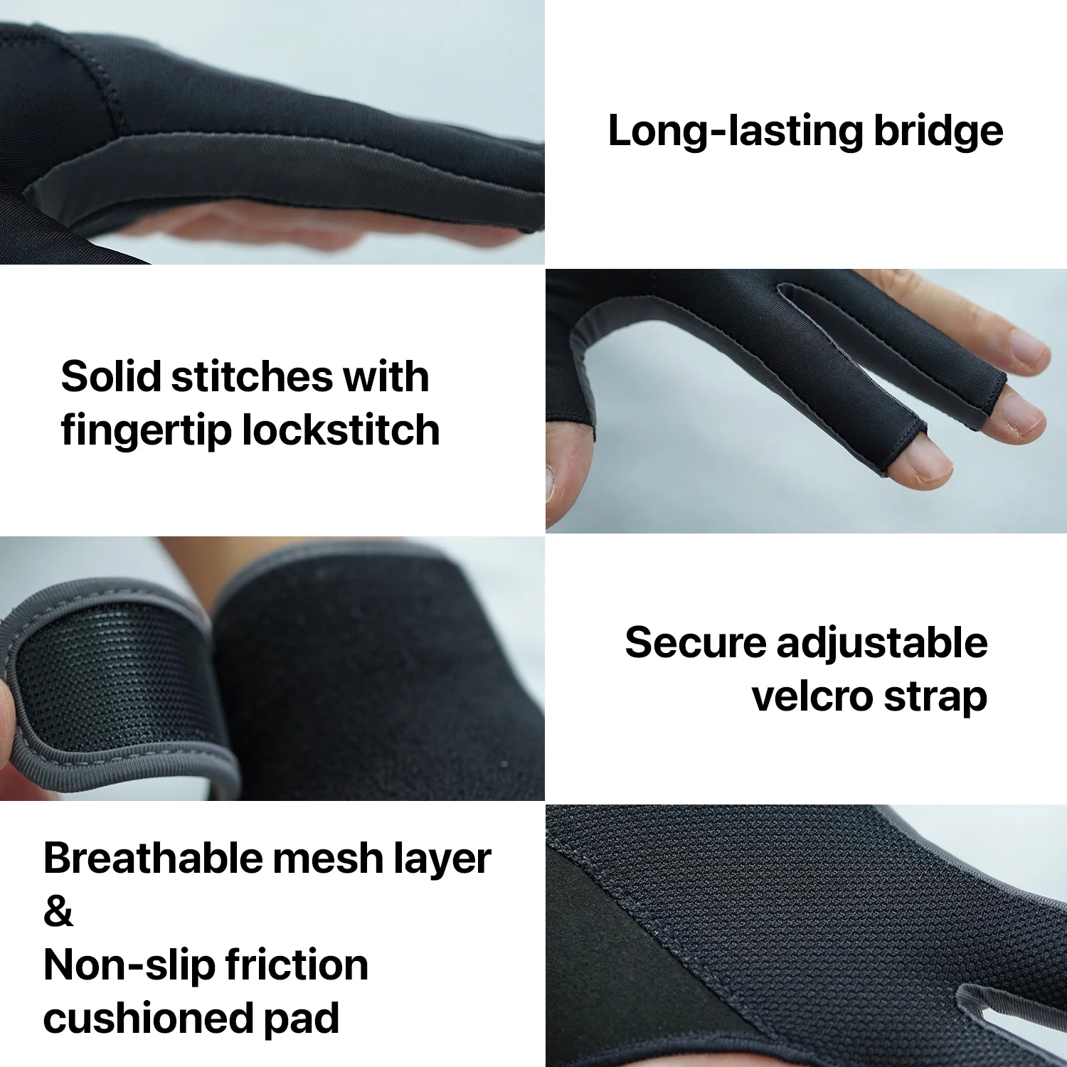 RHINO Billiards Glove Left Hand - Black - Image 4