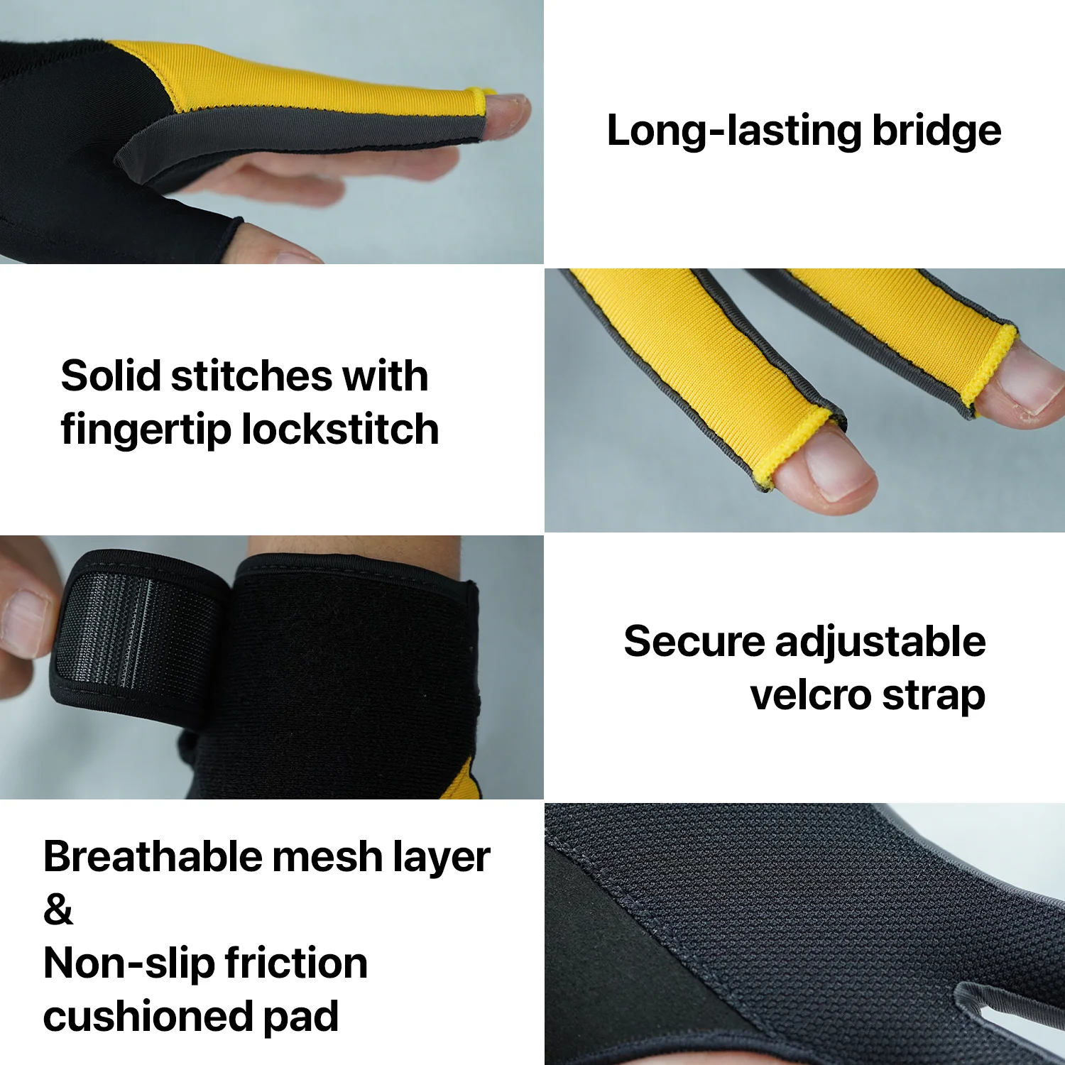 RHINO Billiards Glove Left Hand - Yellow - Image 4
