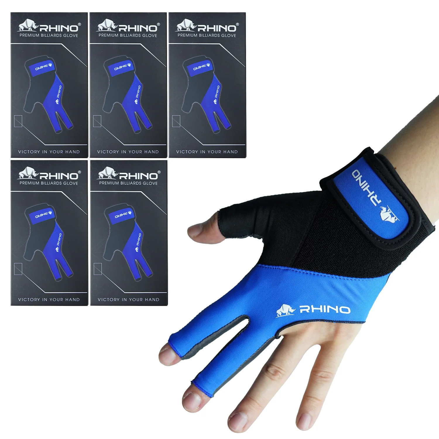 RHINO Billiards Glove Left Hand - Blue - Image 5