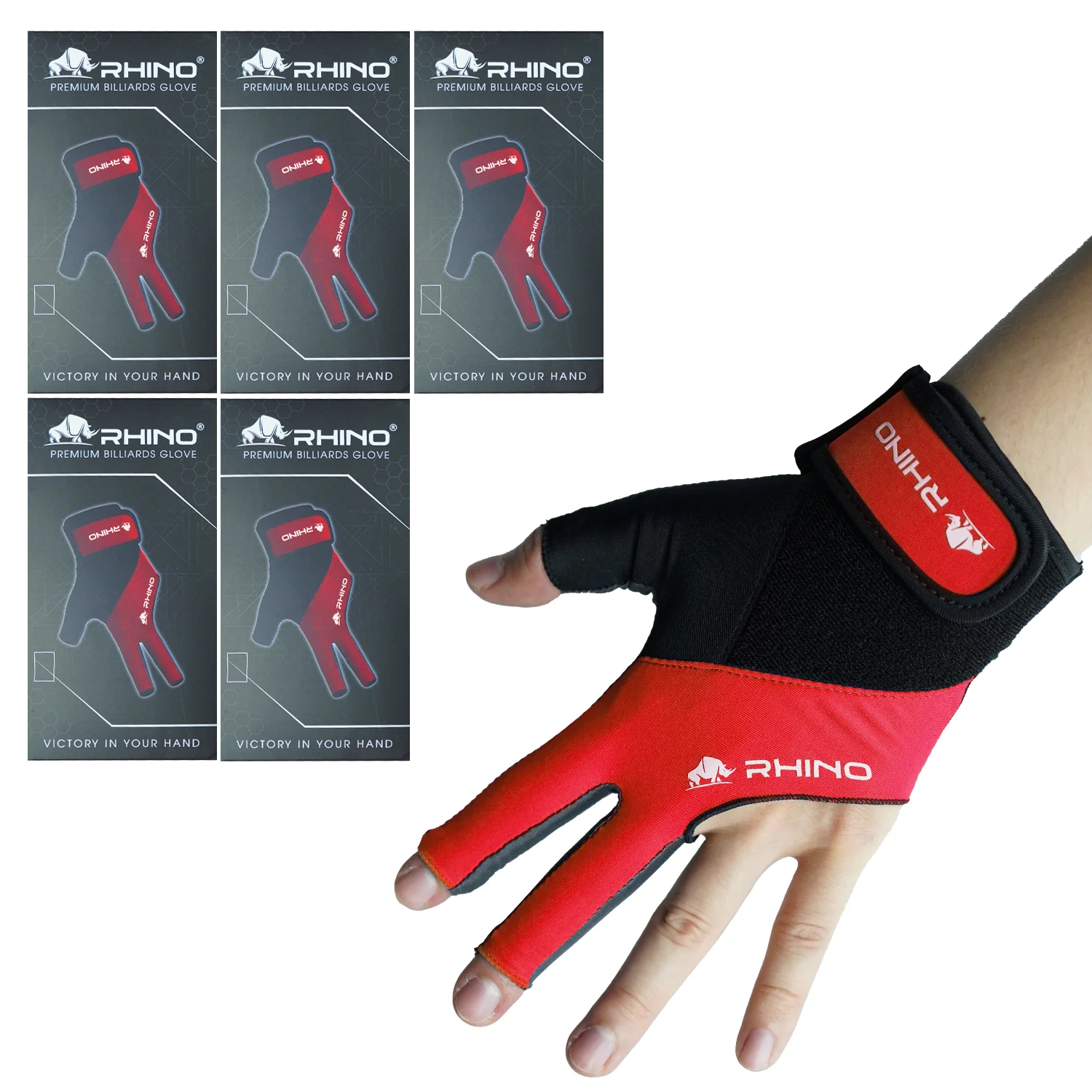 RHINO Billiards Glove Left Hand - Red - Image 5