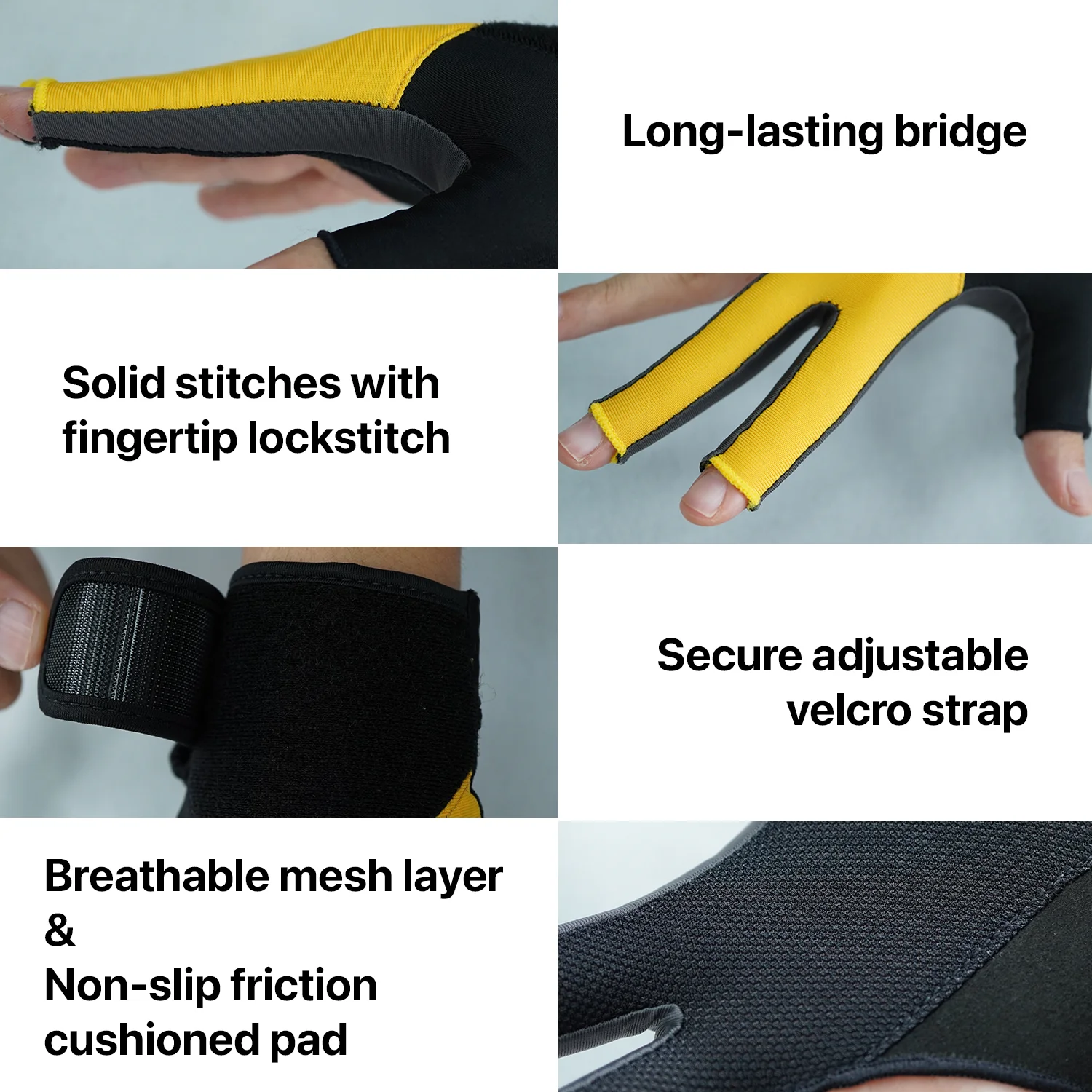 RHINO Billiards Glove Right Hand - Yellow - Image 3