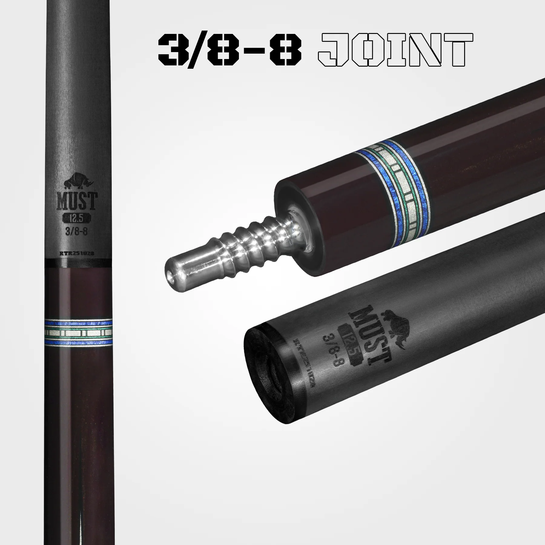 RHINO MUST POOL CUE - MU4 VERDE MULTIVENEER - Image 6