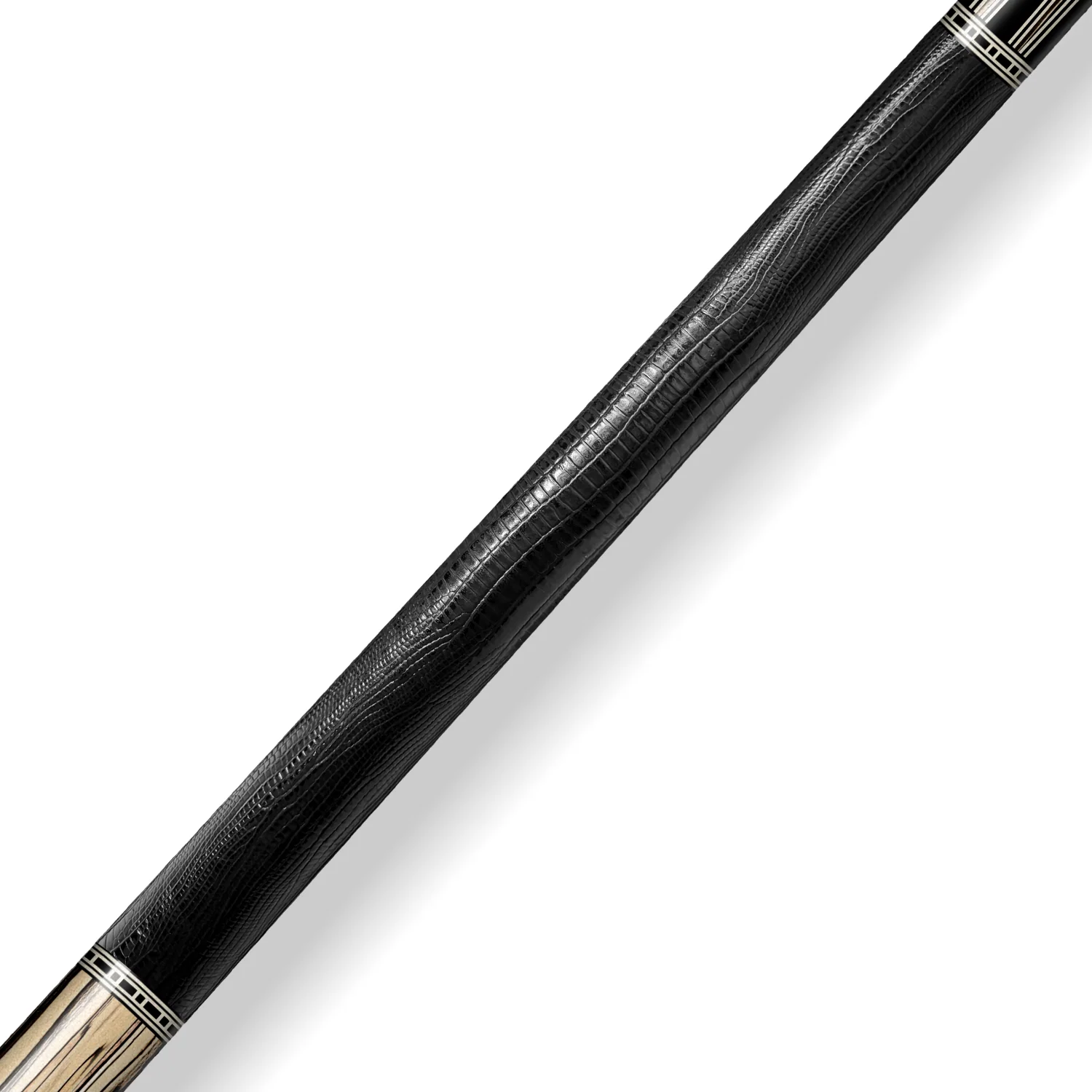 Rhino RETRÔ Cue Butt - Pale Moon Ebony- Lizard Embossed Microfiber Leather Wrap & Point - Image 3