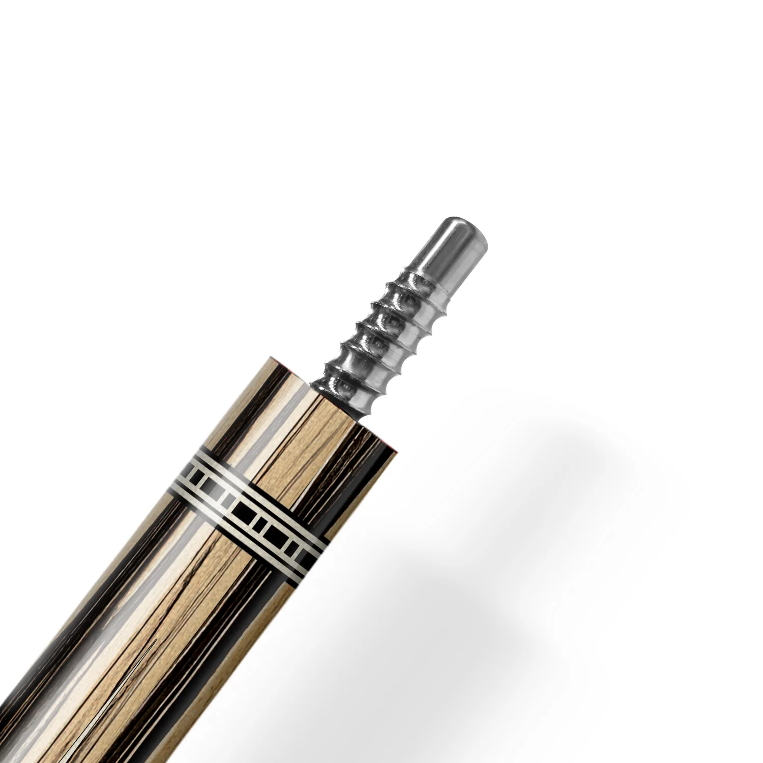 Rhino RETRÔ Cue Butt - Pale Moon Ebony- Lizard Embossed Microfiber Leather Wrap & Point - Image 5