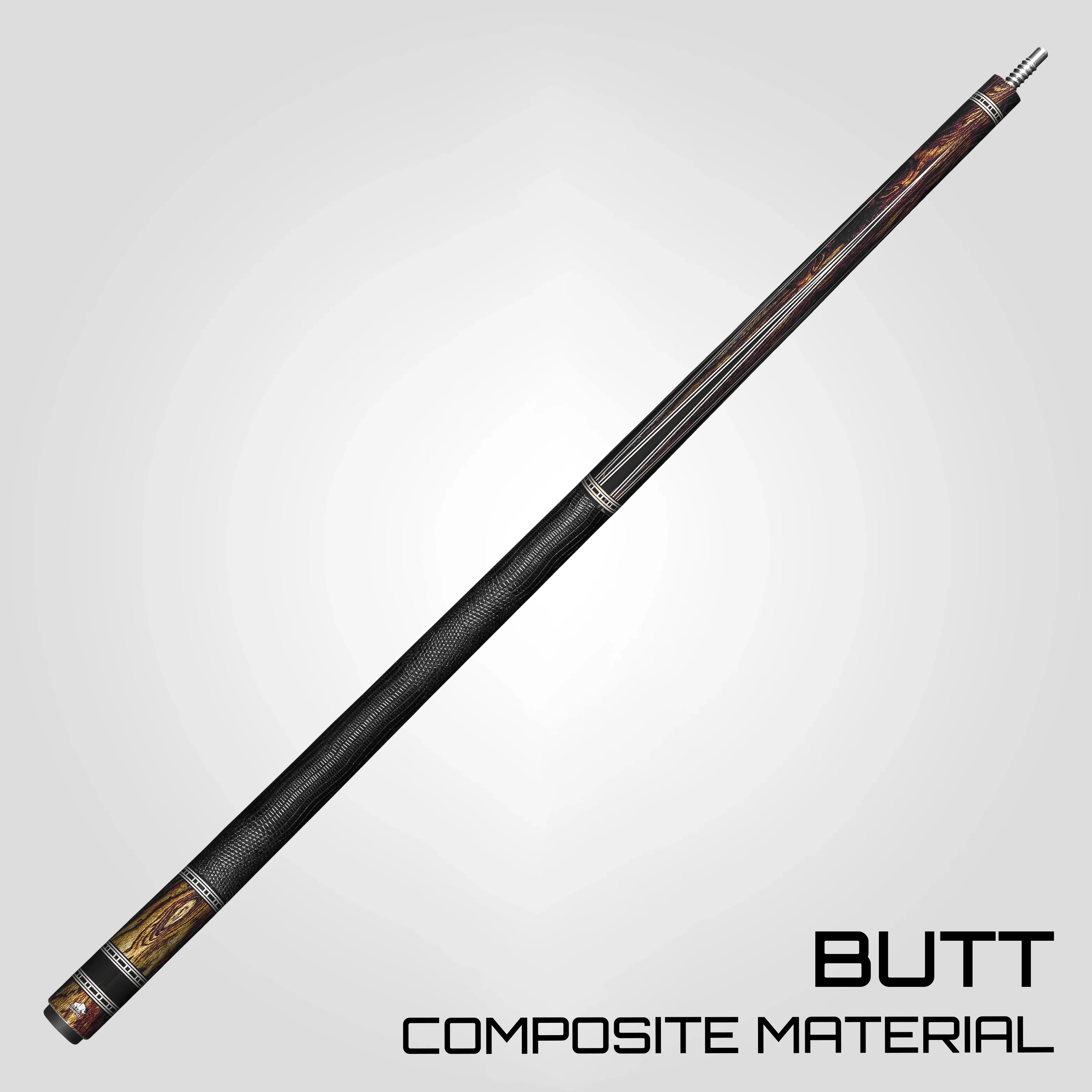 Rhino RETRÔ Pool Cue - Bocote - Lizard Embossed Microfiber Leather Wrap & Point - Image 3