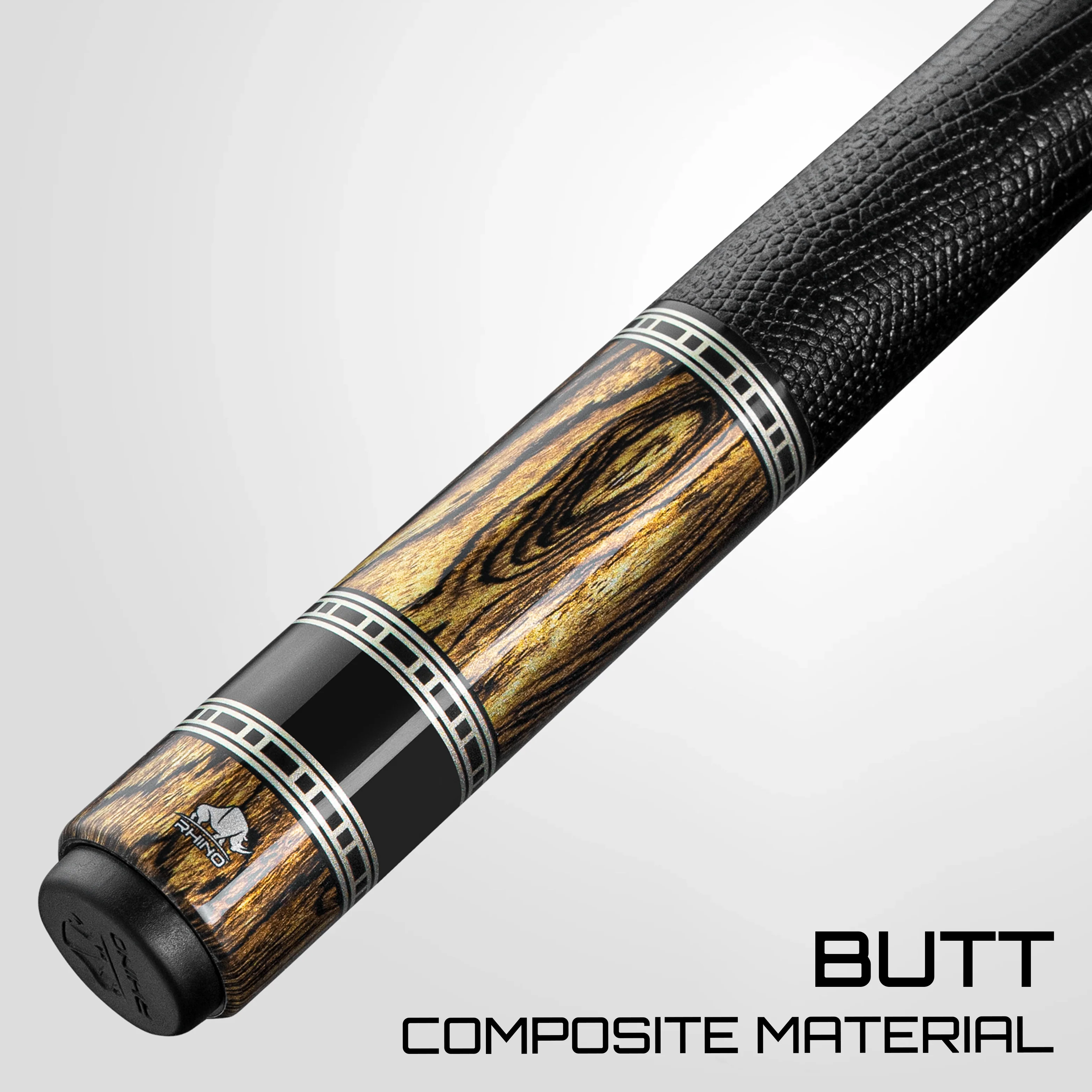 Rhino RETRÔ Pool Cue - Bocote - Lizard Embossed Microfiber Leather Wrap & Point - Image 6