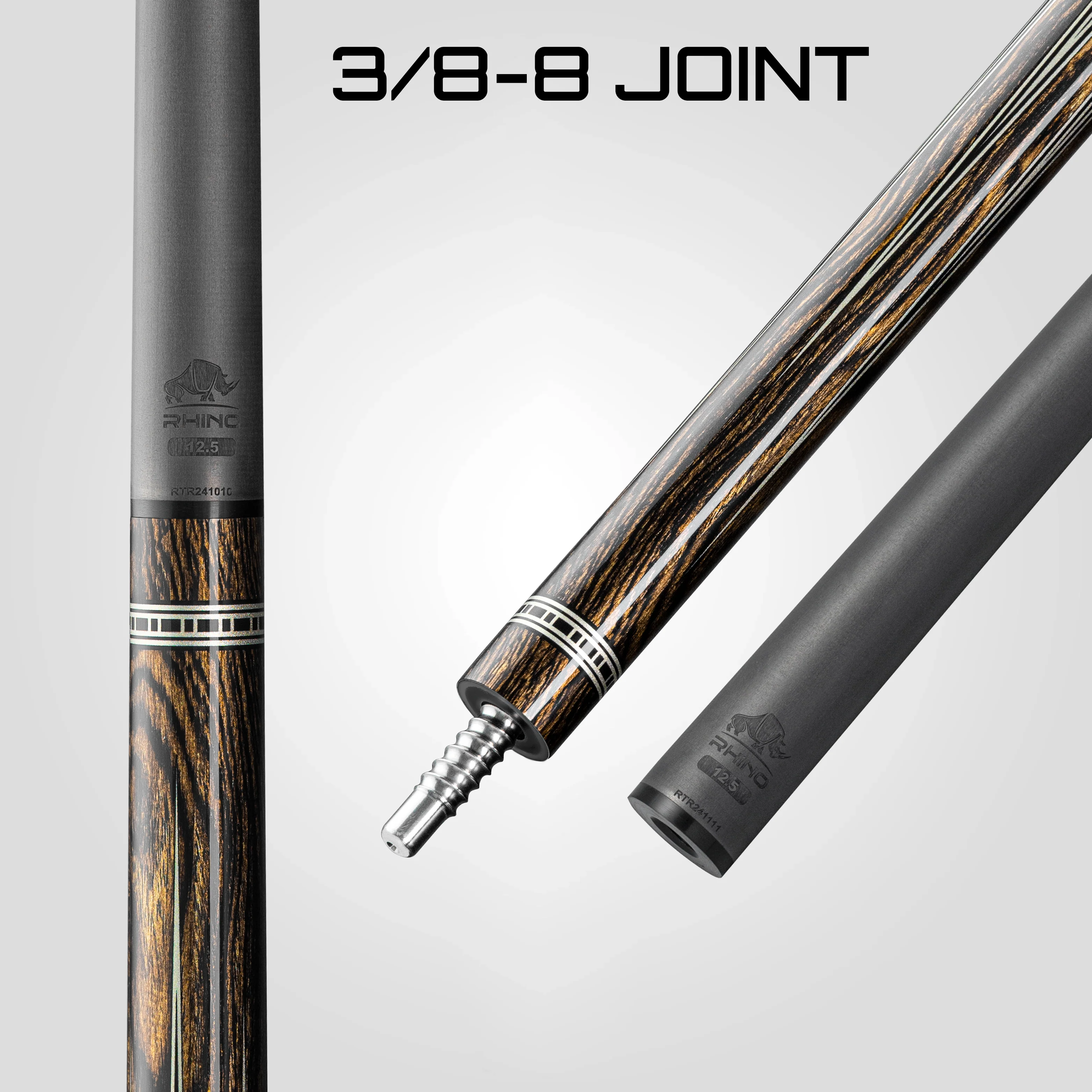 Rhino RETRÔ Pool Cue - Bocote - Lizard Embossed Microfiber Leather Wrap & Point - Image 7