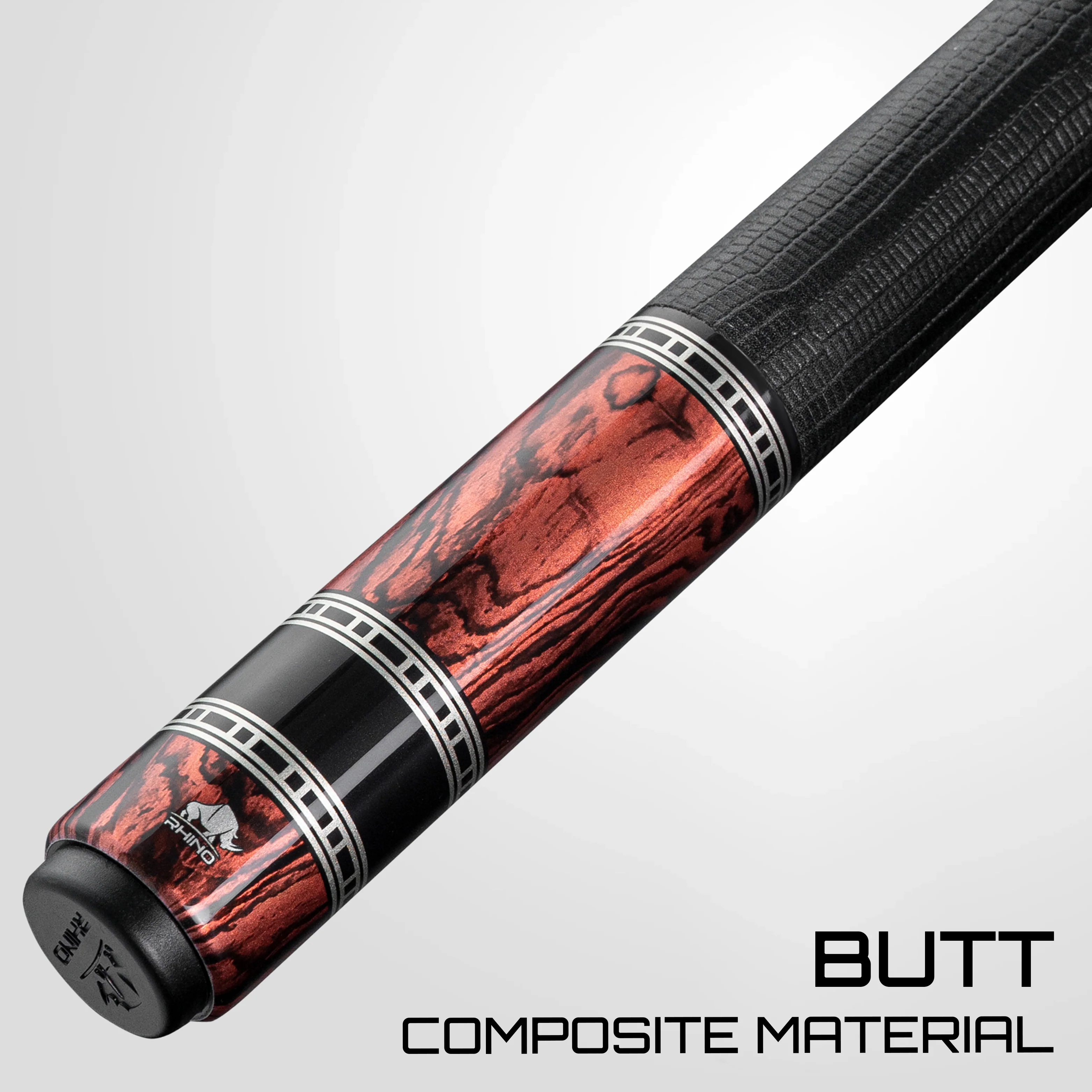 Rhino RETRÔ Pool Cue - Cocobolo - Lizard Embossed Microfiber Leather Wrap & Point - Image 6