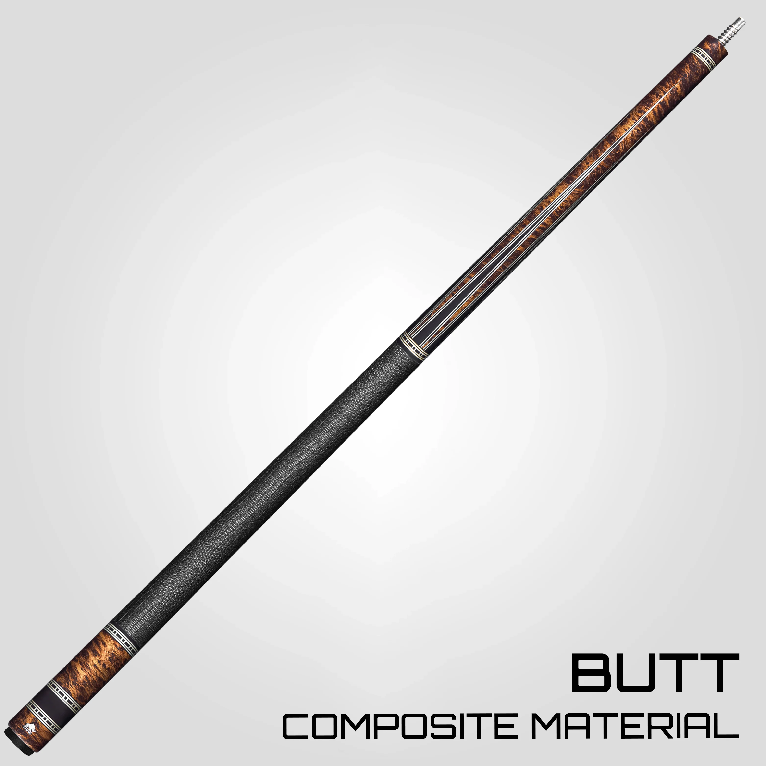 Rhino RETRÔ Pool Cue - Thuya - Lizard Embossed Microfiber Leather Wrap & Point - Image 3