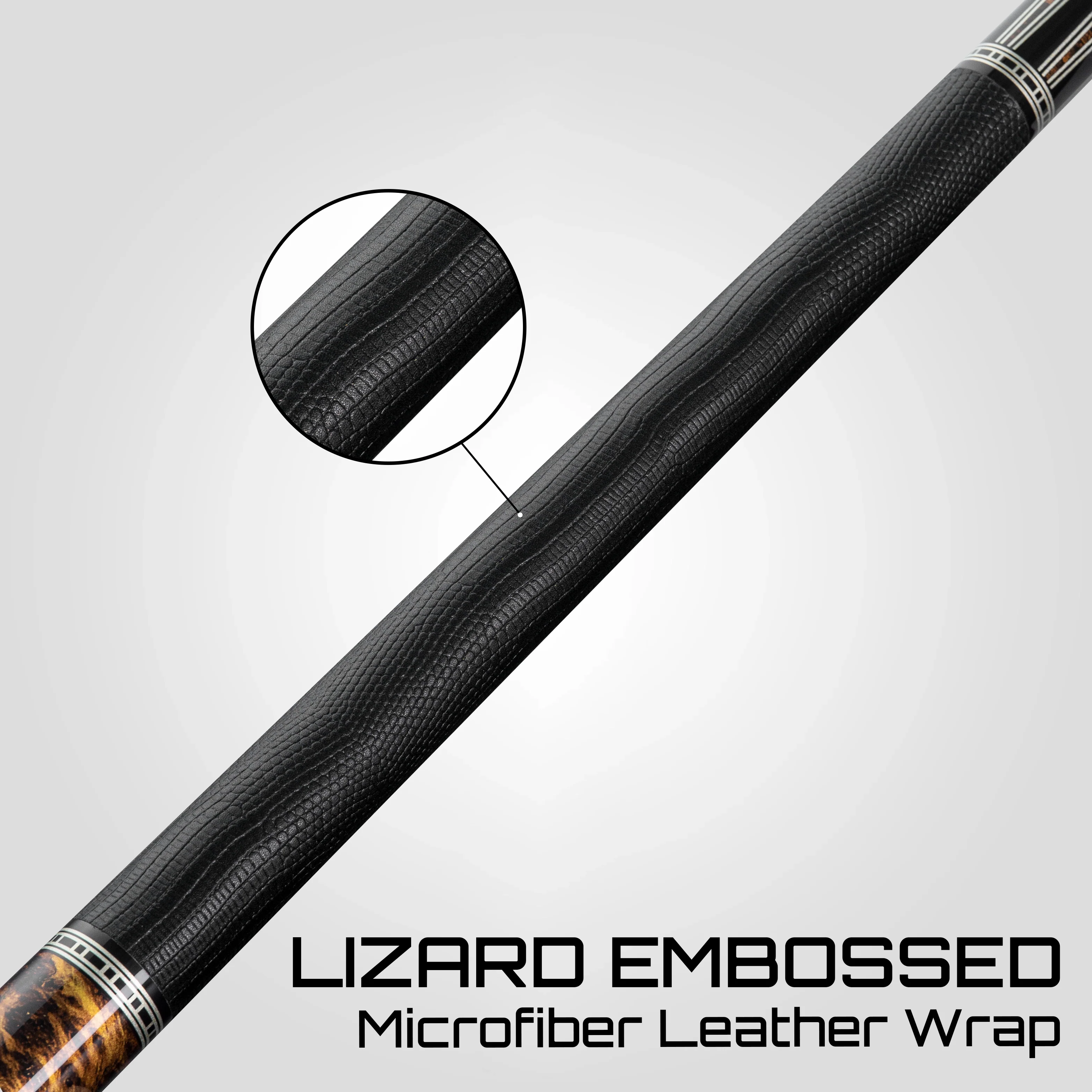 Rhino RETRÔ Pool Cue - Thuya - Lizard Embossed Microfiber Leather Wrap & Point - Image 5