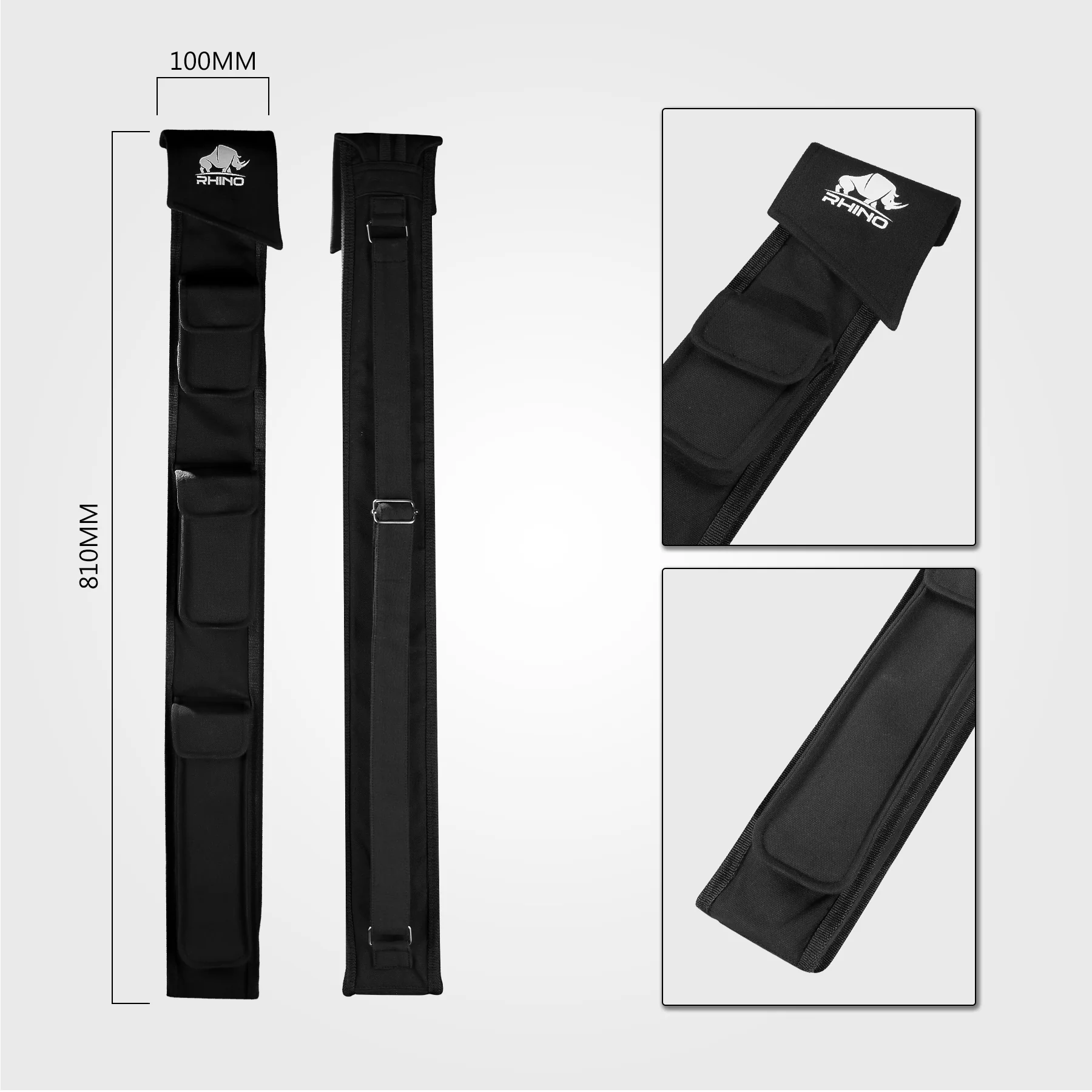 RHINO SOFT CUE CASE 1X2 - BLACK - Image 3