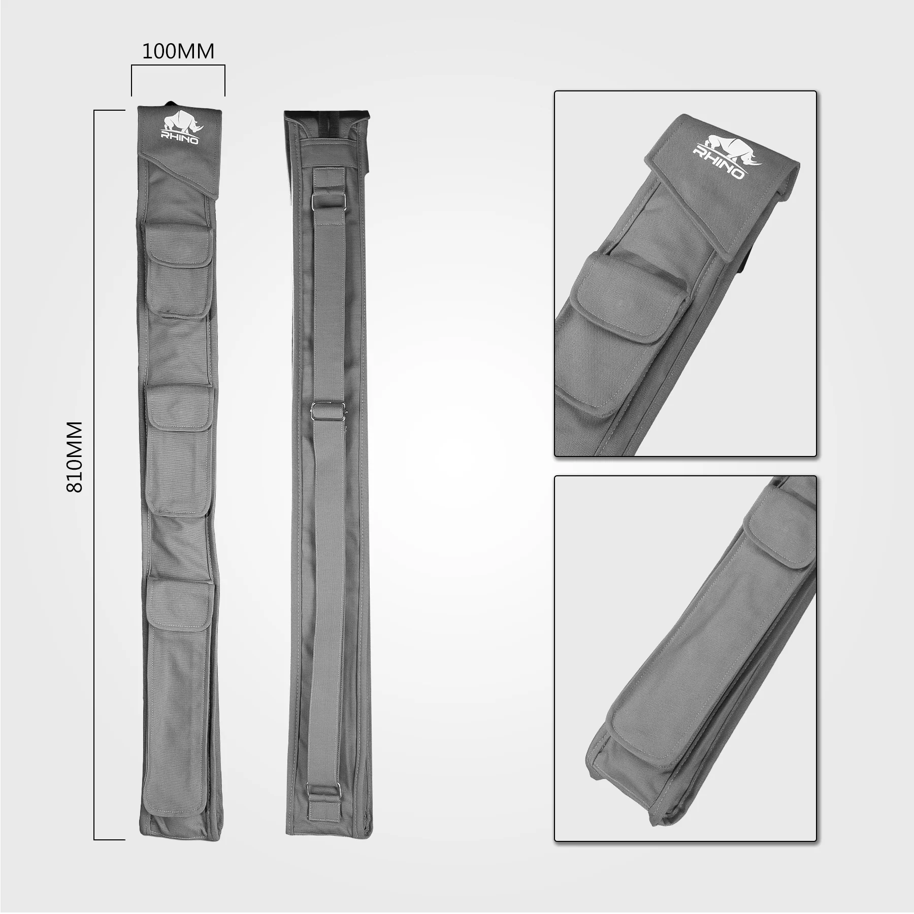 RHINO SOFT CUE CASE 1X2 - GRAY - Image 3